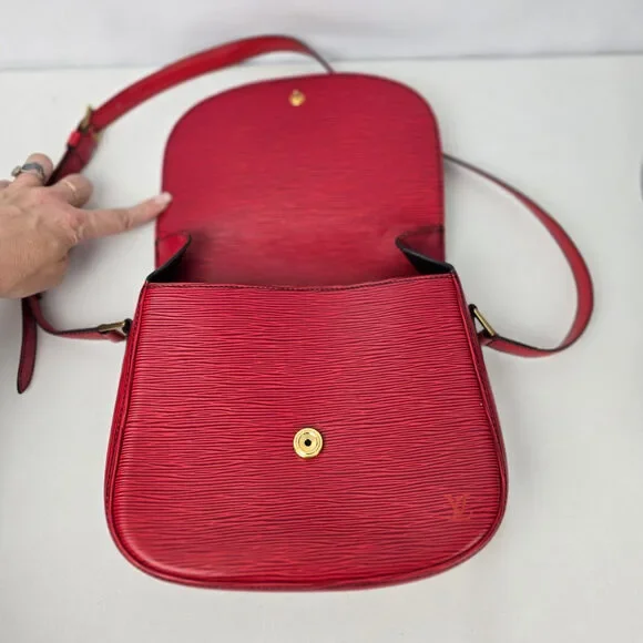 Louis Vuitton Vintage 1987 Red Epi Leather Saint Cloud Shoulder Bag - Picture 11 of 16
